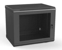 изображениеHyperline TWL-0630-SD-RAL9005 Шкаф настенный 19-дюймовый (19"), 6U, 367x600х300мм, перфорированная стальная дверь, несъемные стенки, 1 пара профилей, цвет черный (RAL 9005) (собранный)