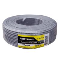 картинка кабель витая пара омедненный, u/utp, cca, cat 5e, pvc, 4pr, 24awg, indoor, solid, серый, 100м proconnect