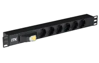 PH21-6D3 ITK PDU 6 роз. нем. ст. с автом.10А 1U, вх.С14 без каб. чер.