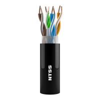 Кабель витая пара NTSS PREMIUM U/UTP 6кат 4 пары одножильный 23AWG внешний PE 305м черный