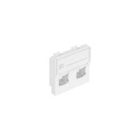 Лицевая панель NTSS PREMIUM для 2 розеточных модулей типа Keystone 45x45 со шторками белая