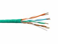 картинка кабель u/utp4 cat.5e, 4 пары 24 awg bc, 305м, нг(а)-lsltx, зеленый; одножильный, fluke test, netko expert скс