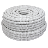 Гофротруба ПВХ легкая с протяжкой 32мм, бухта 50м, серая