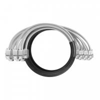 Кабельная сборка NTSS PREMIUM 12pc, FTP CAT5e, оконцована разъемами KEYSTONE RJ45 FTP CAT5e, заделка в чулке, вывод 0.6м, длина 2м, LSZH, серый