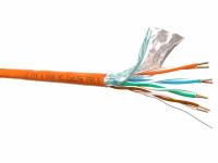 картинка кабель lc ftp4 cat.5е, одножильный, 305м, cu, frls (flame retardant low smoke) - малодымный, не поддерживающий горение, оранжевый