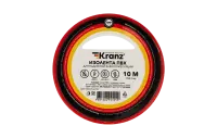 KR-09-2004 Изолента ПВХ KRANZ 0.13х15 мм, 10 м, красная упаковка 10 роликов