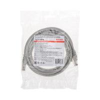 Патч-корд U/UTP, CAT 6, RJ45-RJ45, 26AWG, LSZH, серый, 3м REXANT
