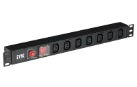 PDU 7 розеток C13, с выкл. и защ. от перенапр, без шнура