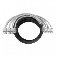 Кабельная сборка NTSS PREMIUM 6pc, FTP CAT5e, оконцована разъемами KEYSTONE RJ45 FTP CAT5e, заделка в чулке, вывод 0.6м, длина 25м, LSZH, серый