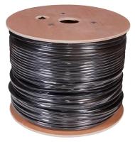 картинка кабель внешний медный витая пара f/utp, cat 5e, pe, 4pr, 24awg, solid, черный, 305м (барабан), rexant
