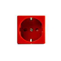Розетка электрическая NTSS 2К+З, с защитными шторками(красный)
