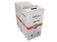 картинка кабель ftp4 cat.5е, одножильный, экранированный, 305м, cu, проходит fluke тест, серый, netko optima silver