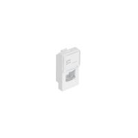 Лицевая панель NTSS PREMIUM для 1 розеточного модуля типа Keystone 22,5x45 со шторкой белая