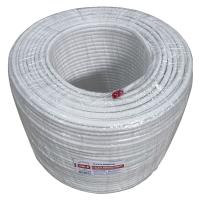 Кабель коаксиальный КВК-В, (CU, оплетка 80 нитей CCA) + кабель питания 2x0.5мм2 (CU, многожильный), белый (200м) NETKO Optima