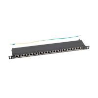 Патч-панель NTSS PREMIUM 0.5U 24 порта RJ45 FTP cat.6, Krone IDC (инструмент в комплекте) с задним кабельным органайзером