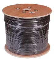 картинка кабель внешний медный витая пара u/utp, cat 5, pe, 10pr, 24awg, solid, черный, 305м, рф rexant