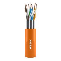 Кабель витая пара NTSS PREMIUM U/FTP 6A 4 пары одножильный 23AWG LSZH внутренний нг(А)-HF 500м оранжевый