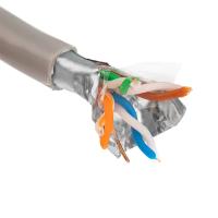 картинка кабель витая пара f/utp, cat 5е, pvc, 4pr, 24awg, indoor, solid, серый, 100м proconnect