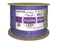 картинка кабель f/utp4 (ftp4) cat.6a, 4 пары 23 awg bc, 305м, с крестовиной, нг(а)-hf lszh - малодымный, не содержащий галогенов; фиолетовый; одножильный, fluke test, netko expert скс