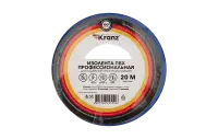 KR-09-2805 Изолента ПВХ профессиональная KRANZ 0.18 х 19 мм х 20 м, синяя, упаковка 10 роликов