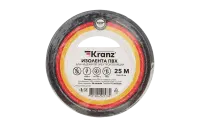 KR-09-2108 Изолента ПВХ KRANZ 15 мм х 25 м, серая, упаковка 5 роликов