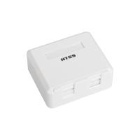Настенная коробка NTSS PREMIUM для розеточных модулей типа Keystone 2xRJ45 со шторками белый