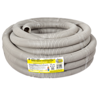 Гофротруба ПВХ тяжелая с протяжкой 50мм, бухта 20м, серая