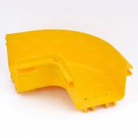 Уголок горизонтальный 90° оптического лотка NTSS 60*60 мм, желтый