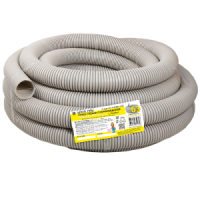 Гофротруба ПВХ тяжелая с протяжкой 63мм, бухта 15м, серая