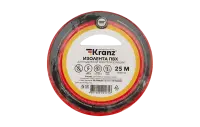 KR-09-2104 Изолента ПВХ KRANZ 15 мм х 25 м, красная, упаковка 5 роликов