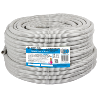 Гофротруба ПВХ легкая с протяжкой 20мм, бухта 100м, серая