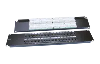 Патч-панель 19", 2U, 32 порта RJ-45, категория 5e, Dual IDC, ROHS, цвет черный