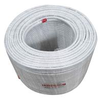 Кабель коаксиальный КВК-В, (CU, оплетка 80 нитей CCA) + кабель питания 2x0.75мм2 (CU, многожильный), белый (200м) NETKO Optima