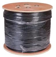 картинка кабель внешний медный витая пара f/utp, cat 5, pe, 10pr, 24awg, solid, черный, 305м, рф rexant