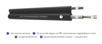 Кабель оптический подвесной с тросом ОКТ-16(G.652D)Т/СТ 4кН от ооо комтел 