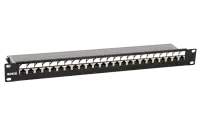 246037 Hyperline PP3-19-24-8P8C-C5E-SH-110D Патч-панель 19", 1U, 24 порта RJ-45 полн. экран., категория 5e, Dual IDC, ROHS, цвет черный