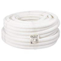 Гофротруба ПВХ легкая с зондом 32мм, бухта 50м, белая