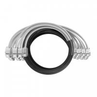 Кабельная сборка NTSS PREMIUM 24pc, FTP CAT5e, оконцована разъемами KEYSTONE RJ45 FTP CAT5e, заделка в чулке, вывод 0.6м, длина 8м, LSZH, вывод 0.6м, длина 2м, LSZH, серый