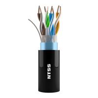 Кабель витая пара NTSS PREMIUM внешний одножильный F/UTP 4PR 23AWG CAT6 PE 305м черный (на оболочке кабеля отсутствуют метражные метки)