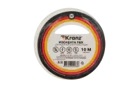 KR-09-2001 Изолента ПВХ KRANZ 0.13х15 мм, 10 м, белая упаковка 10 роликов
