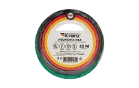 KR-09-2203 Изолента ПВХ KRANZ 0.13х19 мм, 25 м, зеленая упаковка 5 роликов