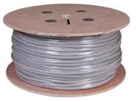 картинка кабель внутренний медный витая пара u/utp, cat 5, pvc, 16pr, 24awg, solid, серый, 305м, рф rexant