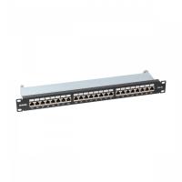 Патч-панель NTSS PREMIUM 1U 24 порта RJ45 FTP cat.5е, Krone IDC (инструмент в комплекте), с органайзером