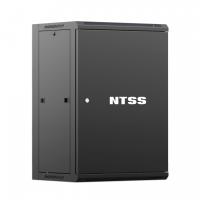 Шкаф настенный телекоммуникационный NTSS W 18U 600х600х964мм, 2 профиля 19, дверь сплошная металл, боковые стенки съемные, разобранный, черный RAL 9005