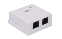 WRline WR-WS-8P8C-C5E-2 Розетка компьютерная RJ-45, категория 5e, неэкранированная, двойная, внешняя, Dual IDC, цвет белый