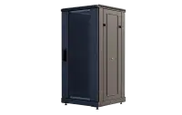 Шкаф телекоммуникационный напольный 19", 24U(600x1000), ШТ-НП-М-24U-600-1000-С-Ч, передняя дверь стекло, черный ССД