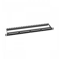 Патч-панель NTSS PREMIUM 0.5U 24 порта RJ45 UTP cat.6A, Dual IDC с задним кабельным органайзером