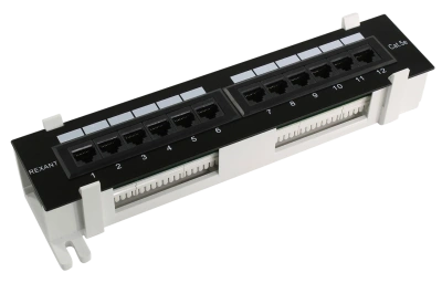 04-0020 REXANT Патч-панель настенная, 12 портов RJ-45, категория 5е