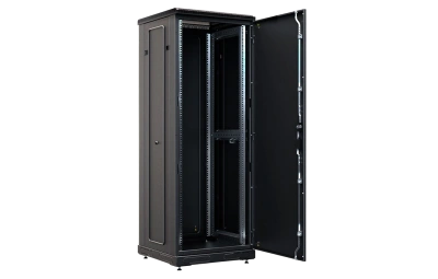 изображениеШкаф телекоммуникационный напольный 19", 27U(600x800), ШТ-НП-М-27U-600-800-М-Ч, передняя дверь металл, черный ССД
