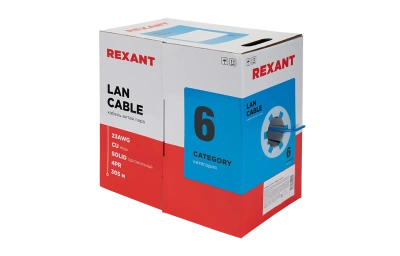 01-0047 Кабель витая пара REXANT UTP 4PR 23AWG, CAT6 (бухта 305 м)